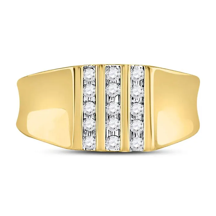 Gold Band Wedding Ring 14 Cttw Round Natural Diamond Mens 321 grams GND Rings Gold Band Wedding Ring 14 Cttw Round Natural Diamond Mens 321 grams GND Rings
