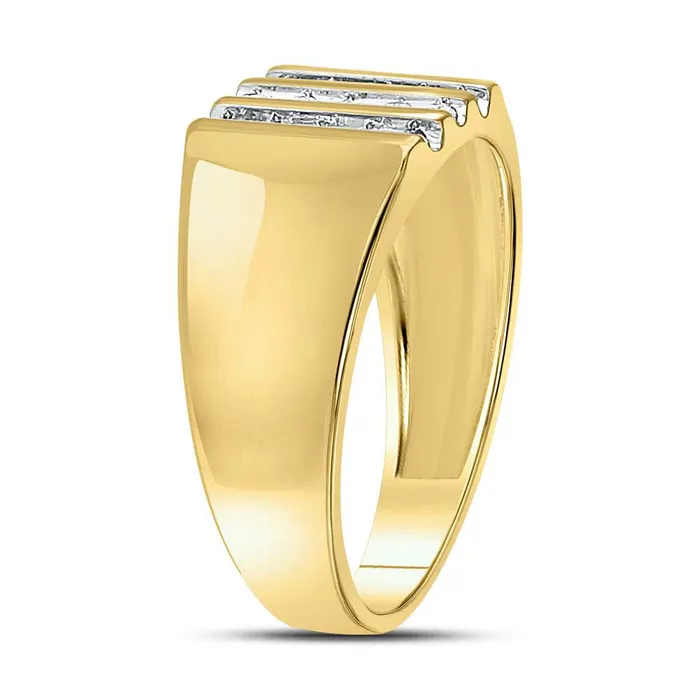 Gold Band Wedding Ring 14 Cttw Round Natural Diamond Mens 321 grams GND Rings Gold Band Wedding Ring 14 Cttw Round Natural Diamond Mens 321 grams GND Rings