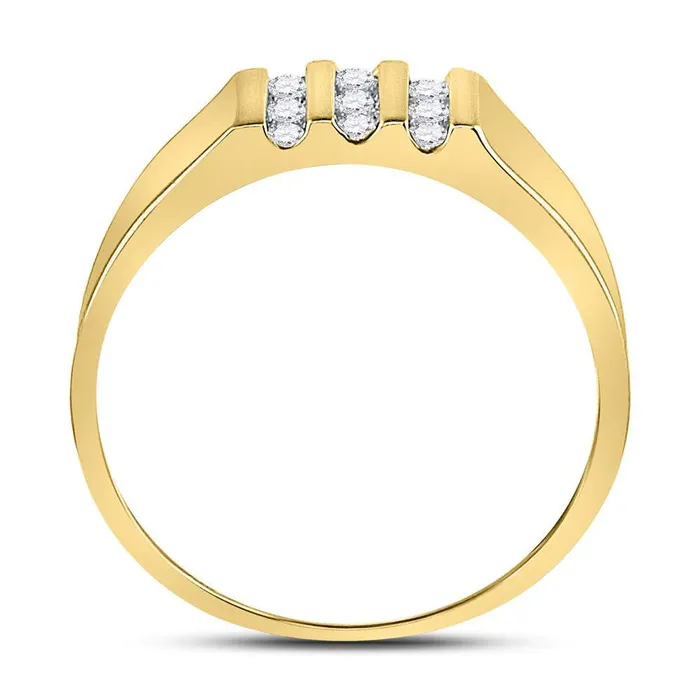 Gold Band Wedding Ring 14 Cttw Round Natural Diamond Mens 321 grams GND Rings Gold Band Wedding Ring 14 Cttw Round Natural Diamond Mens 321 grams GND Rings