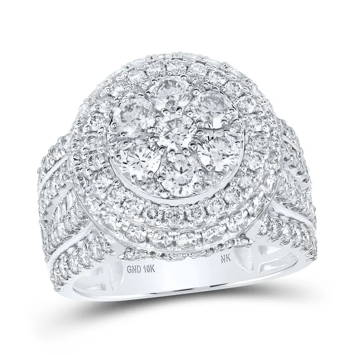 Gold Cluster Ring 3 Cttw Round Natural Diamond Womens 867 grams GND Rings Gold Cluster Ring 3 Cttw Round Natural Diamond Womens 867 grams GND Rings