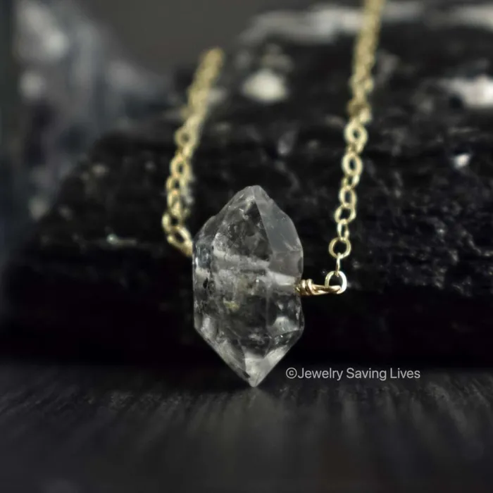 JSL Necklaces Herkimer Diamond Bar Necklace