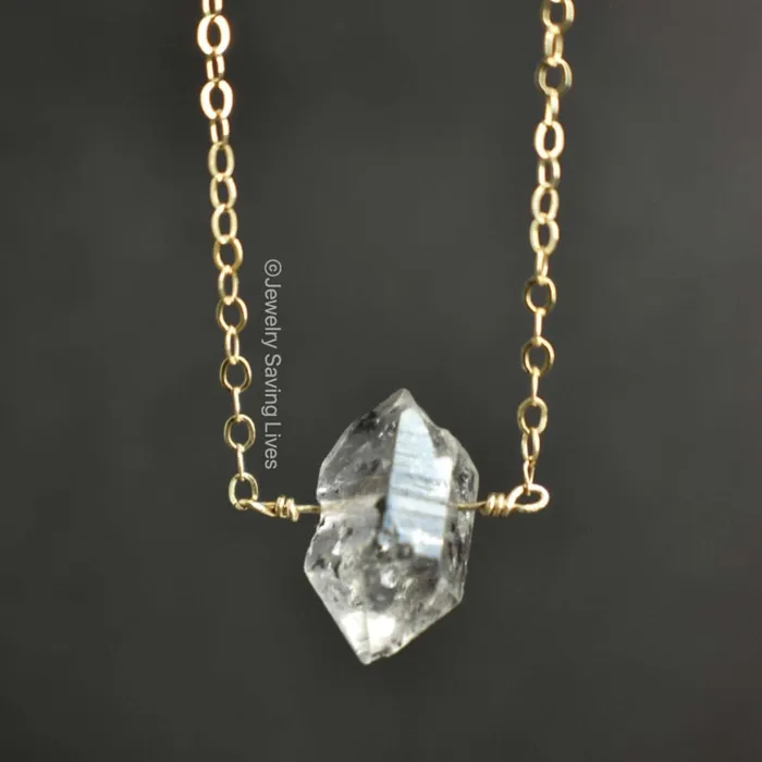 JSL Necklaces Herkimer Diamond Bar Necklace