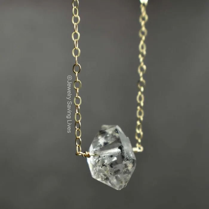 JSL Necklaces Herkimer Diamond Bar Necklace