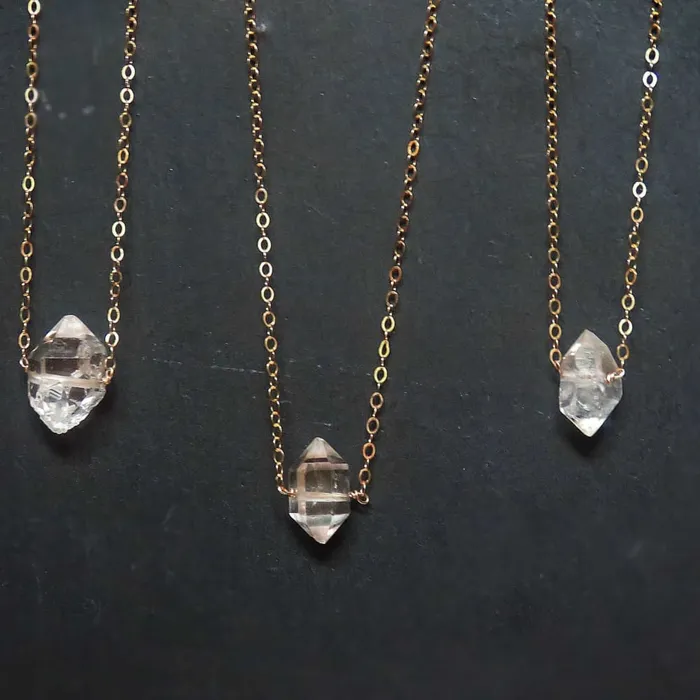 JSL Necklaces Herkimer Diamond Bar Necklace