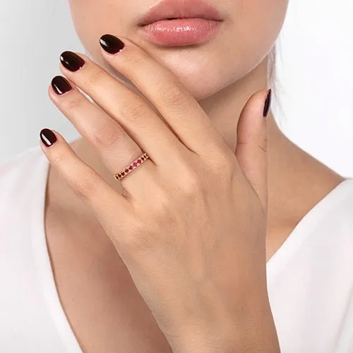 JUBILEE WEDDING RING IN YELLOW GOLD WITH RUBIES Penwarden Fine Jewellery Rings