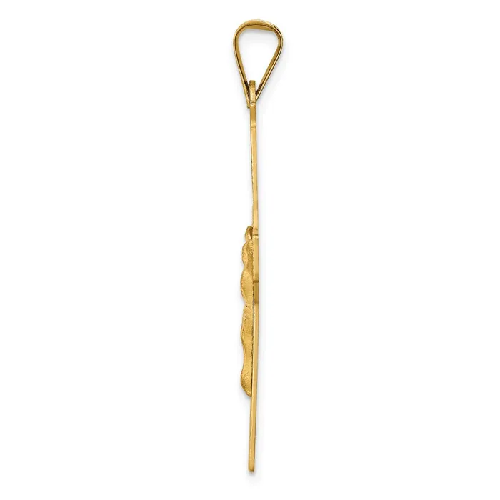Necklaces 14k Yellow Gold 205 mm Polished Satin and DC Crucifix Pendant 191 grams Qgold Necklaces 14k Yellow Gold 205 mm Polished Satin and DC Crucifix Pendant 191 grams Qgold