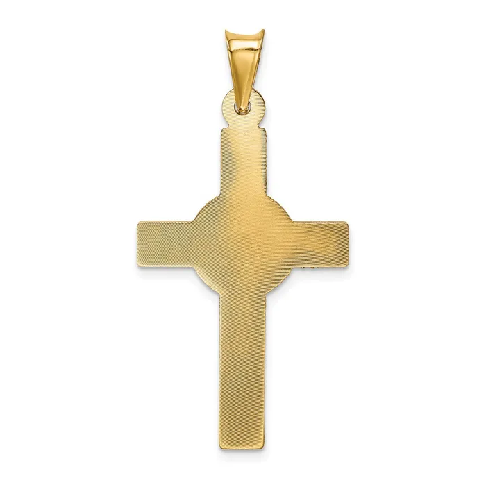 Necklaces 14k Yellow Gold 205 mm Polished Satin and DC Crucifix Pendant 191 grams Qgold Necklaces 14k Yellow Gold 205 mm Polished Satin and DC Crucifix Pendant 191 grams Qgold