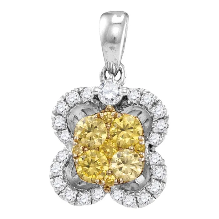 Necklaces GND 14Kt White Gold 78CtwDia Amarillo Natural Yellow Diamond Pendant 276 grams