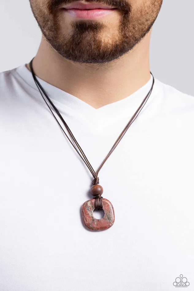 Necklaces Paparazzi Accessories Canyon Crusade Multi Earthy Stone Cord Urban Necklace Paparazzi