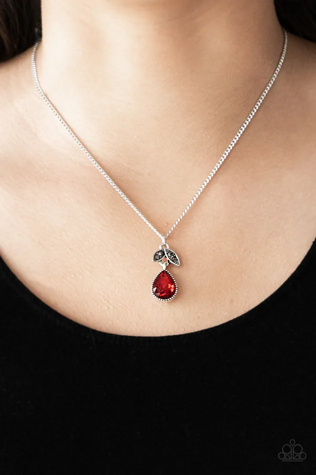 Necklaces Paparazzi Accessories Paparazzi Nice to Meet You Red Teardrop Hematite Leaf Silver Pendant Necklace Necklaces Paparazzi Accessories Paparazzi Nice to Meet You Red Teardrop Hematite Leaf Silver Pendant Necklace