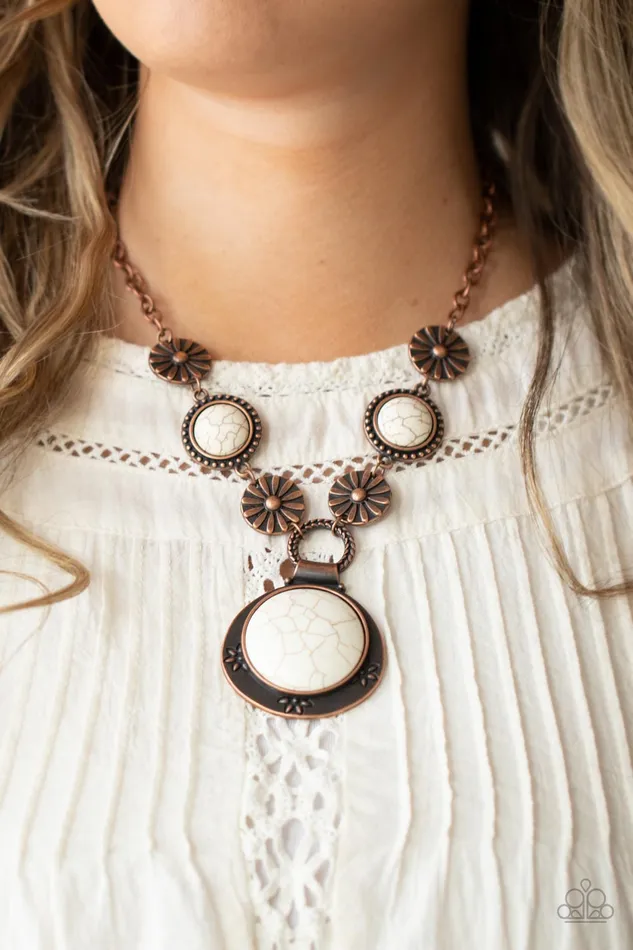 Necklaces Paparazzi Accessories Saguaro Garden Copper Frame White Stone Necklace Paparazzi
