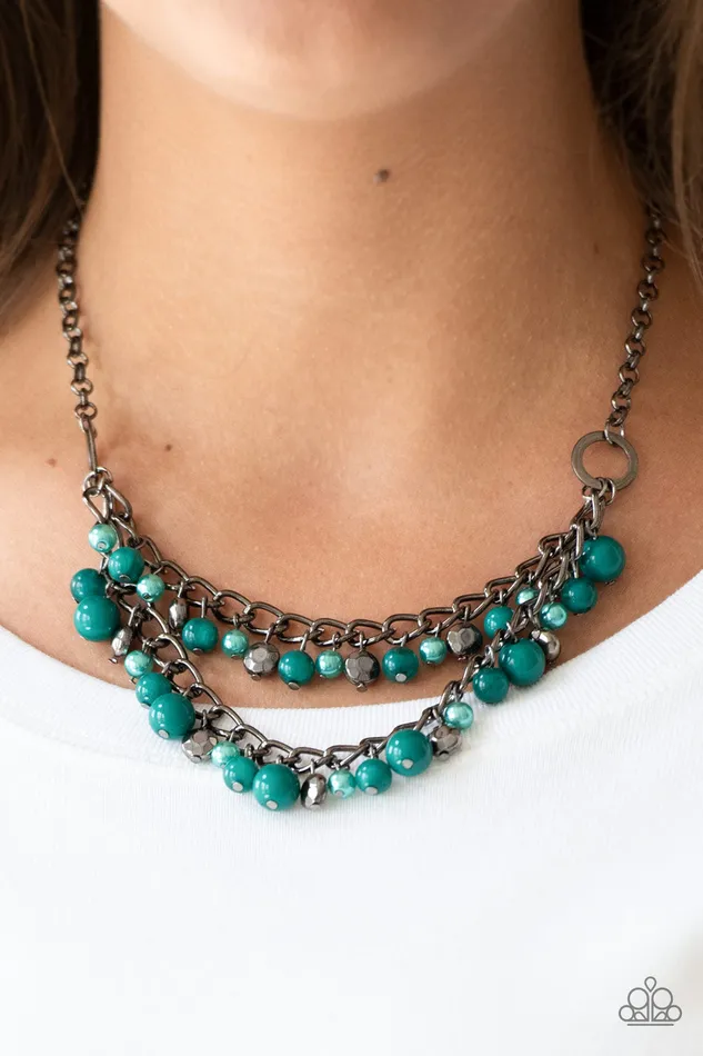 Necklaces Paparazzi Accessories Watch Me Now Paparazzi Green Bead Gunmetal Necklace Necklaces Paparazzi Accessories Watch Me Now Paparazzi Green Bead Gunmetal Necklace