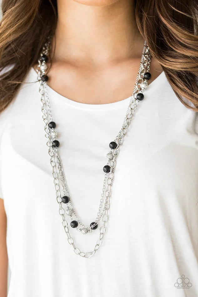 Paparazzi Accessories Classical Cadence Paparazzi Black Bead Silver Layered Necklace Necklaces Paparazzi Accessories Classical Cadence Paparazzi Black Bead Silver Layered Necklace Necklaces