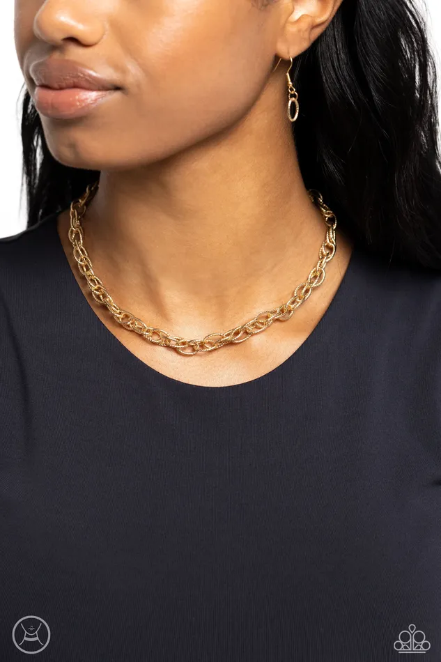 Paparazzi Accessories Necklaces If I Only Had a CHAIN Gold Chain Choker Necklace Paparazzi