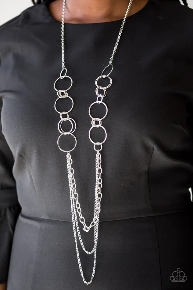 Paparazzi Accessories Necklaces Paparazzi Ring Down the House Silver Hoop Necklace Paparazzi Accessories Necklaces Paparazzi Ring Down the House Silver Hoop Necklace