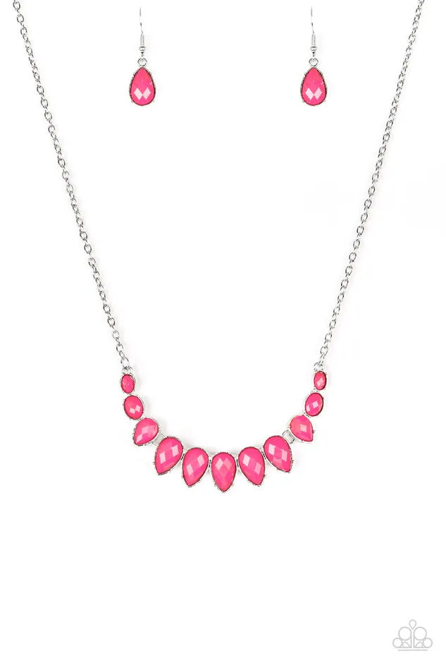 Paparazzi Maui Majesty Pink Teardrop Beads Silver Necklace Paparazzi Accessories Necklaces Paparazzi Maui Majesty Pink Teardrop Beads Silver Necklace Paparazzi Accessories Necklaces