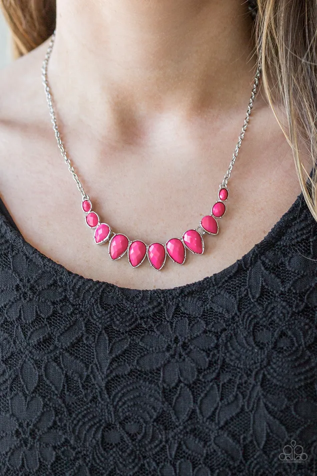 Paparazzi Maui Majesty Pink Teardrop Beads Silver Necklace Paparazzi Accessories Necklaces Paparazzi Maui Majesty Pink Teardrop Beads Silver Necklace Paparazzi Accessories Necklaces