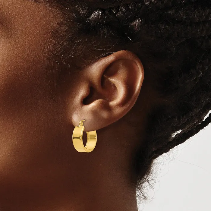 Qgold 10k Yellow Gold 575 mm Small Hoop Earrings 13 grams Earrings