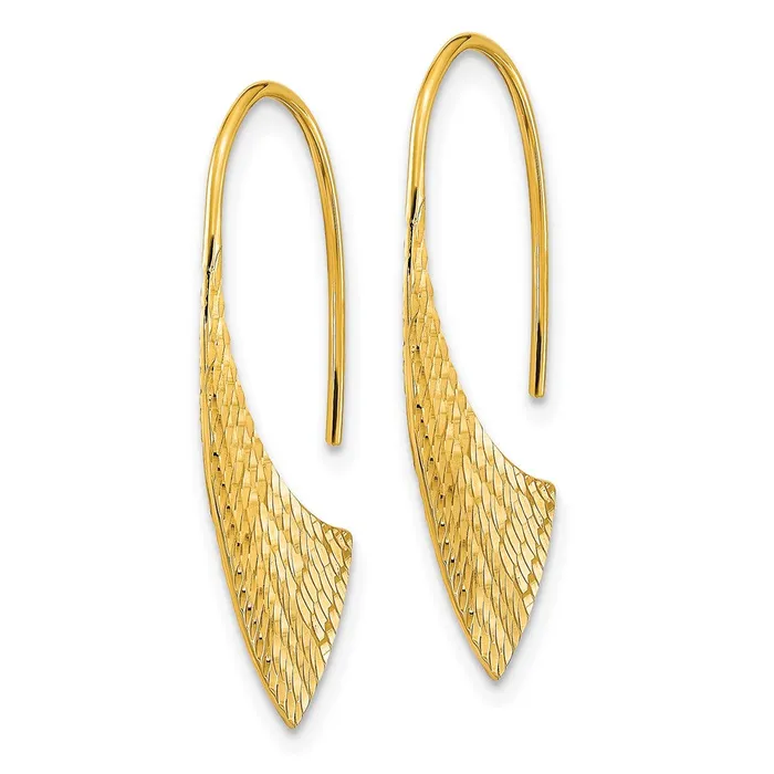 Qgold 14k Yellow Gold 07 mm Polished Diamondcut Fancy Dangle Earrings 162 grams Earrings