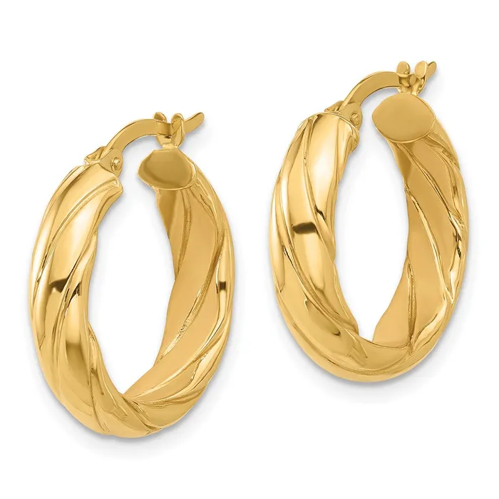Qgold 14k Yellow Gold 197 mm Polished and Textured Hoop Earrings 198 grams Earrings Qgold 14k Yellow Gold 197 mm Polished and Textured Hoop Earrings 198 grams Earrings