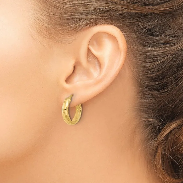 Qgold 14k Yellow Gold 197 mm Polished and Textured Hoop Earrings 198 grams Earrings Qgold 14k Yellow Gold 197 mm Polished and Textured Hoop Earrings 198 grams Earrings