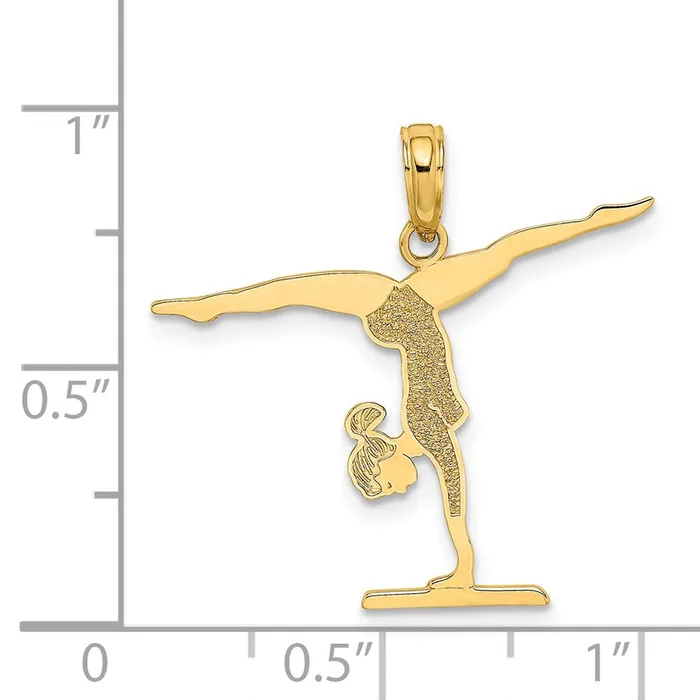 Qgold 14k Yellow Gold 259 mm Gymnastics Floor Charm 082 grams Charm Necklaces