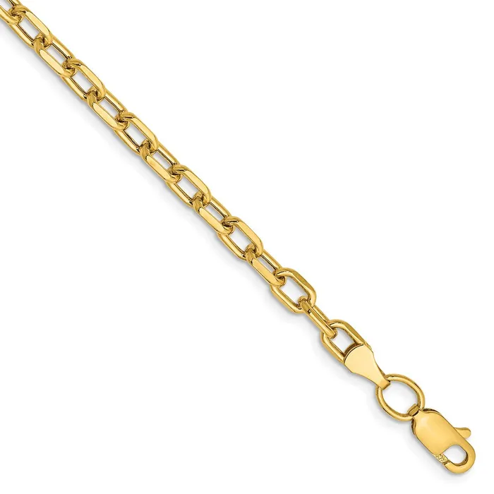 Qgold Bracelets 14k 37mm Semisolid DC Open Link Cable Chain Bracelet 274 grams