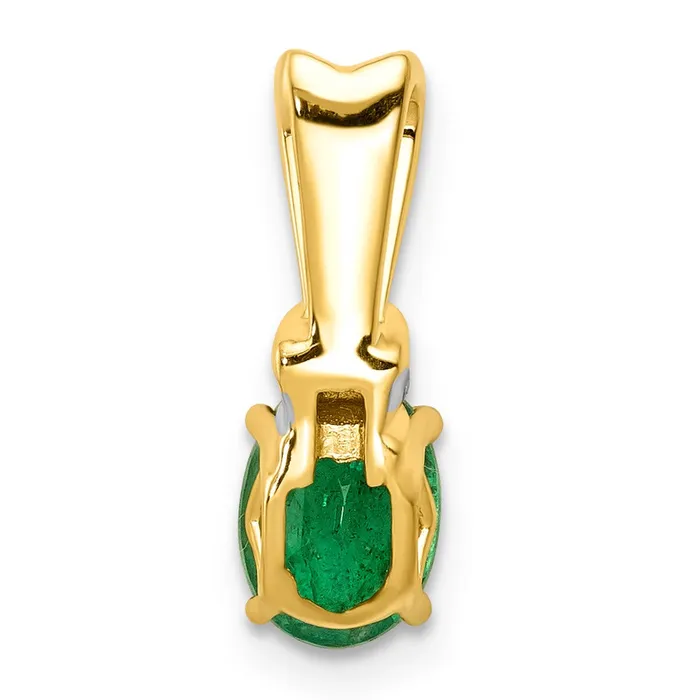 Qgold Necklaces 14k wRhodium Diamond and Oval Emerald Pendant 065 grams Qgold Necklaces 14k wRhodium Diamond and Oval Emerald Pendant 065 grams