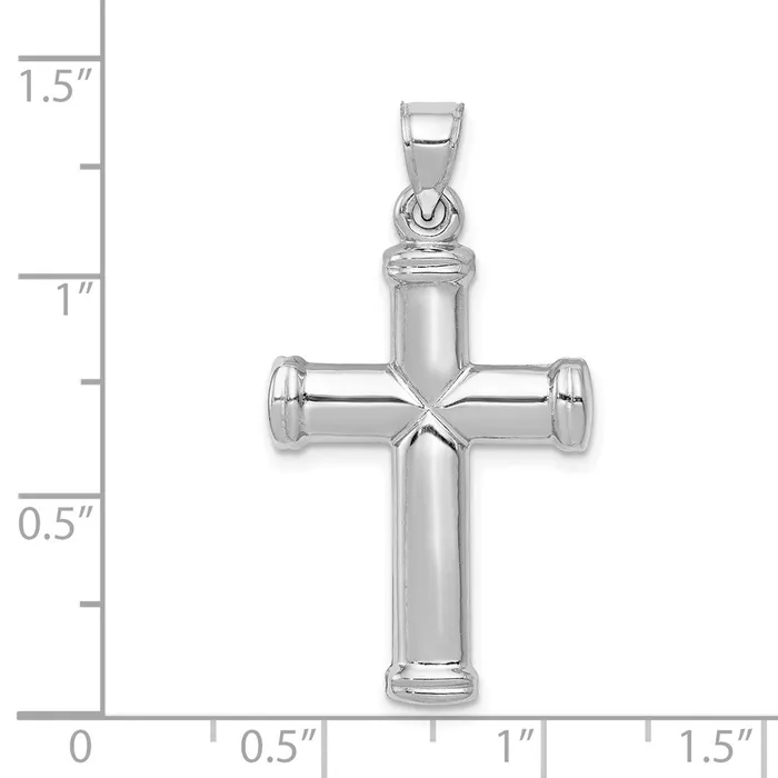 Qgold Necklaces 14k White Gold 192 mm Polished Cross Pendant 122 grams Qgold Necklaces 14k White Gold 192 mm Polished Cross Pendant 122 grams