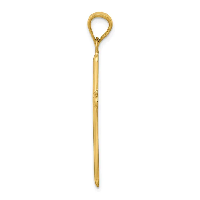 Qgold Necklaces 14k Yellow Gold 20 mm Polished Cross Pendant 131 grams