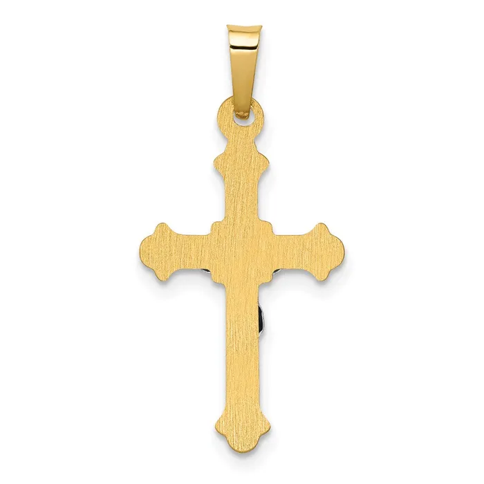 Qgold Rings 14k Twotone 1325 mm Polished INRI Crucifix Pendant 05 grams