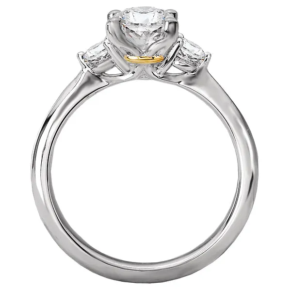 Rings 3Stone Semi Mount 14K White Gold Romance Collection Wedding Ring Romance Rings 3Stone Semi Mount 14K White Gold Romance Collection Wedding Ring Romance