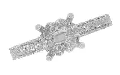 Rings Antique Jewelry Mall Art Deco 12 Carat Crown Scrolls Filigree Engagement Ring Setting in Platinum