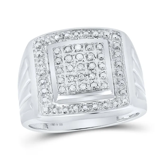 Rings GND Sterling Silver 110CtDia Fashion Mens Ring Size 9 578 grams