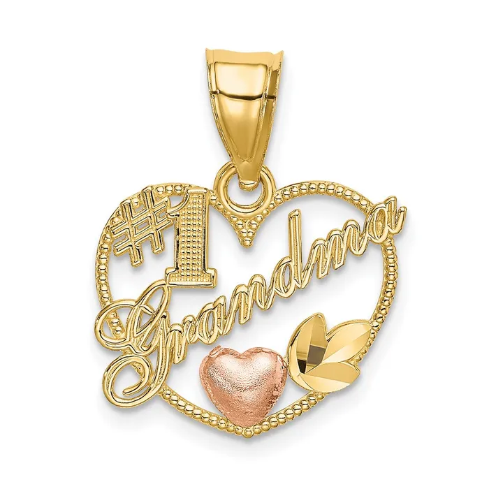 Rings Qgold 10k Twotone 181 mm TwoTone 1 GRANDMA In Heart Frame Charm 107 grams Rings Qgold 10k Twotone 181 mm TwoTone 1 GRANDMA In Heart Frame Charm 107 grams