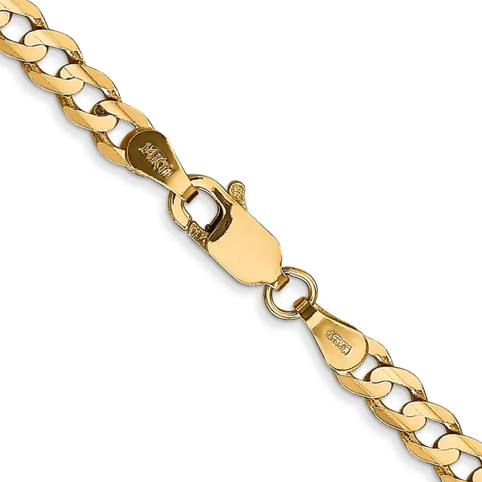Rings Qgold 10k Yellow Gold 38 mm Open Concave Curb Chain 10K 691 grams