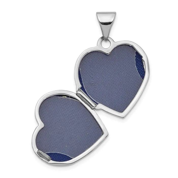 Rings Qgold 14k White Gold 1545 mm Floral Heart Locket 104 grams