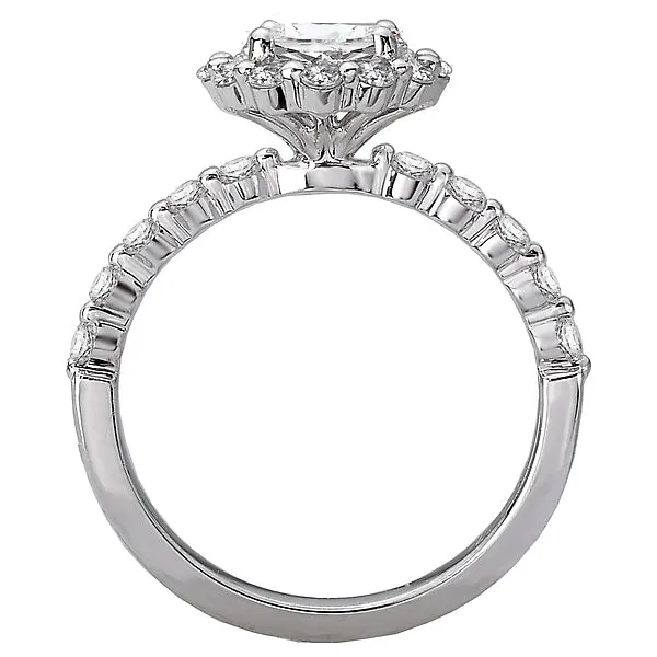 Rings Romance 14K White Gold Halo SemiMount Romance Collection Wedding Ring