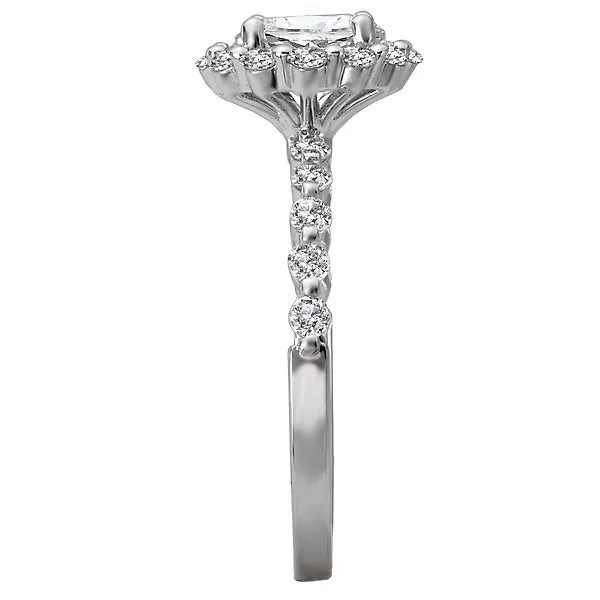 Rings Romance 14K White Gold Halo SemiMount Romance Collection Wedding Ring