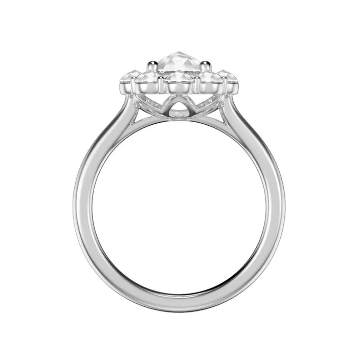 Rings RoseCut Floral Halo Engagement Ring Frederick Goldman