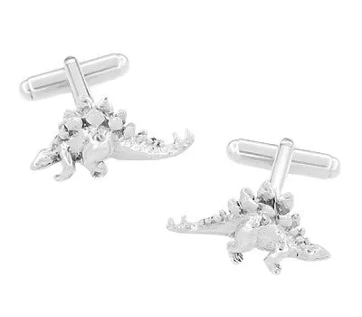 Rings Stegosaurus Dinosaur Cufflinks in Sterling Silver Antique Jewelry Mall