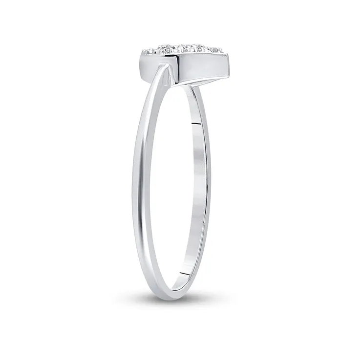 Rings Sterling Silver Heart Ring 03 Cttw Round Natural Diamond Womens 102 grams GND