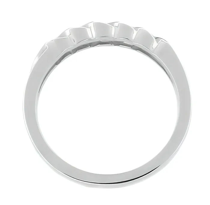 Scroll Solo Diamond Wedding Band in 14 Karat White Gold Antique Jewelry Mall Rings