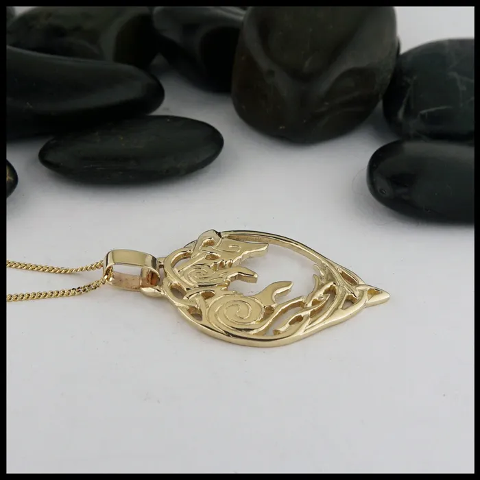 Sionnach Fox Pendant in Gold Walker Metalsmiths Necklaces