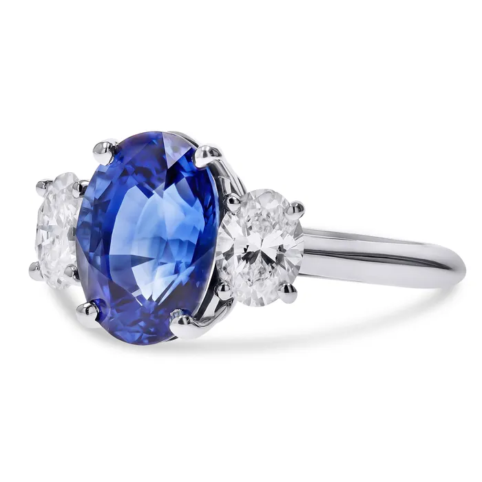 Skeies Exclusive Sapphire 3Stone Engagement Ring colormasters Rings