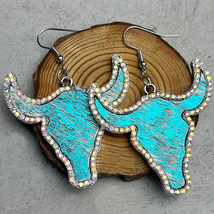 Trendsi Earrings Rhinestone Bull Earrings Trendsi Earrings Rhinestone Bull Earrings