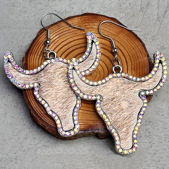Trendsi Earrings Rhinestone Bull Earrings Trendsi Earrings Rhinestone Bull Earrings