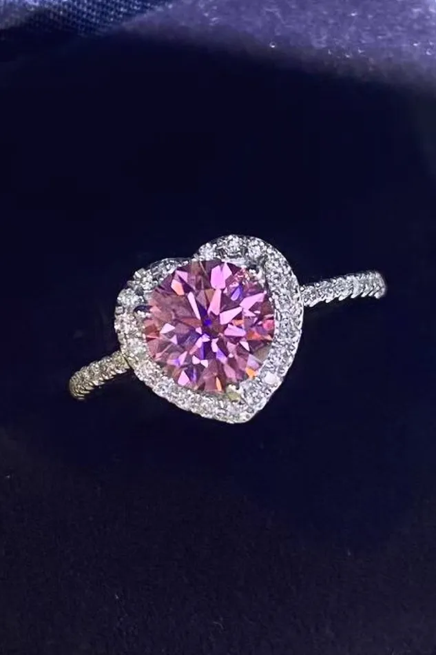Trendsi Rings 1 Carat Moissanite Heart Ring