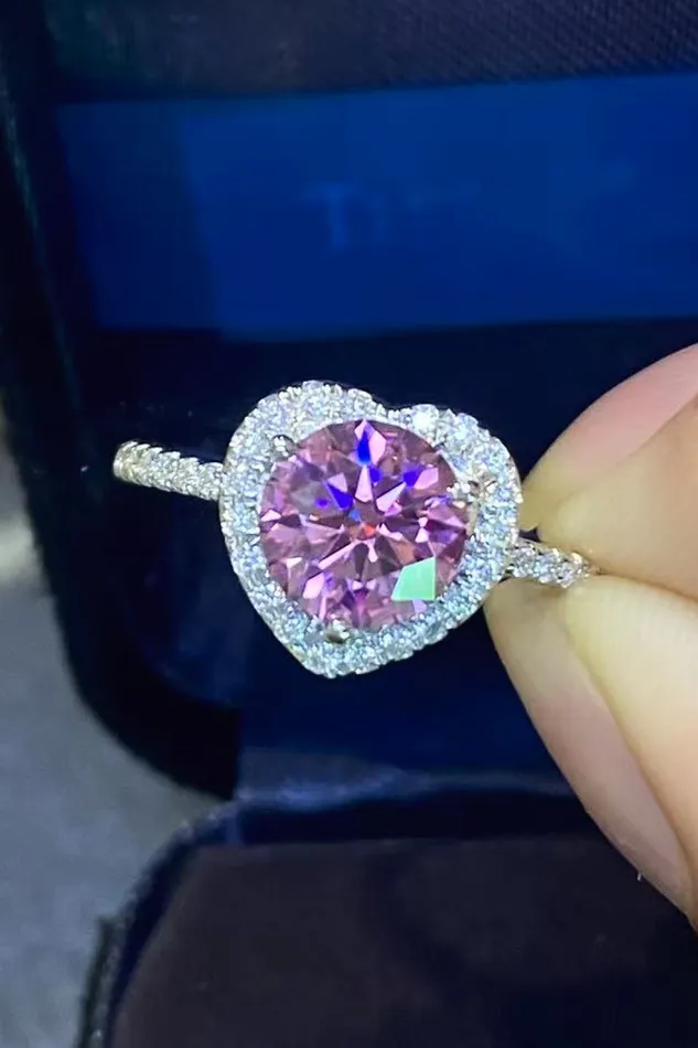 Trendsi Rings 1 Carat Moissanite Heart Ring