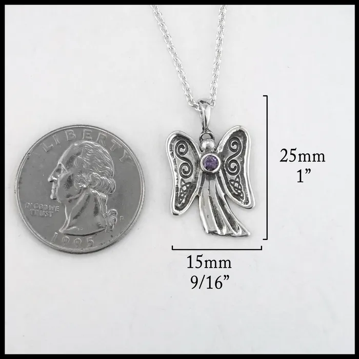 Walker Metalsmiths Celtic Jewelry Necklaces Personalized Angel of My Heart Pendant